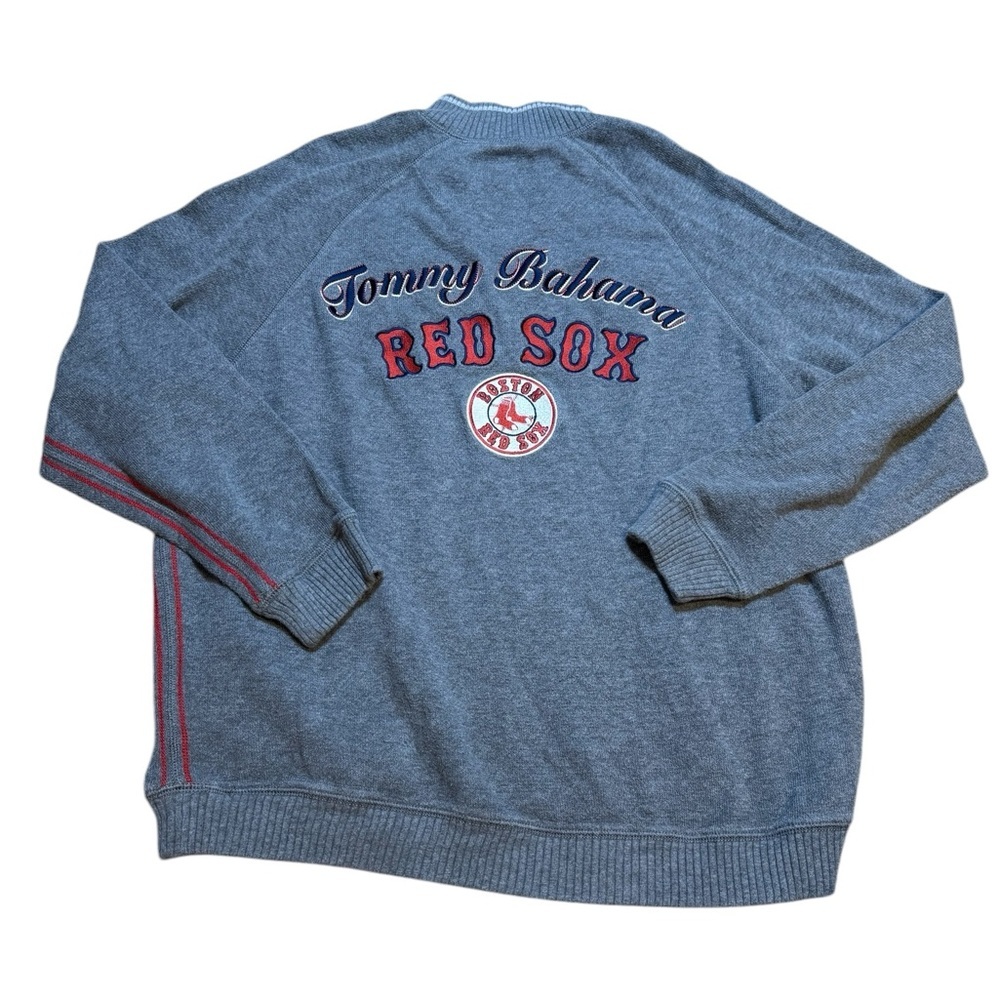 ⚾ Tommy Bahama Red Sox Baseball Quarter Zip Sweater XL‎ 🧢